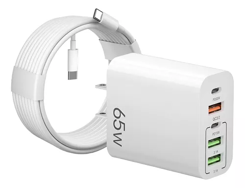 65w 5 En 1 Carga Rápida Cable Tipo C+cargador 1.5m Pd20w