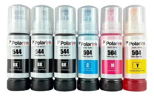 Kit 6 Tintas Con 3 Negras Para Epson 544 L1110 L3110 L3150 Tinta 3 Negros 1 C