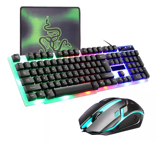 Kit Teclado Mouse Game Profesional Alfombrilla De Ratón Usb